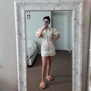 C/MEO collective puff sleeve denim dress